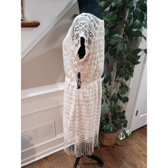 Bluet Womens White Polyester Round Neck Short Sleeve Knee Length Dress Size 16 - Picture 6 of 13